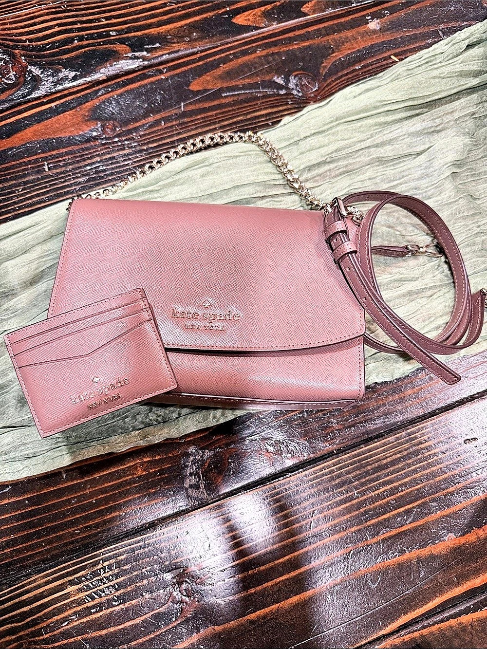 Kate Spade Pink Crossbody Bag with Card Holder